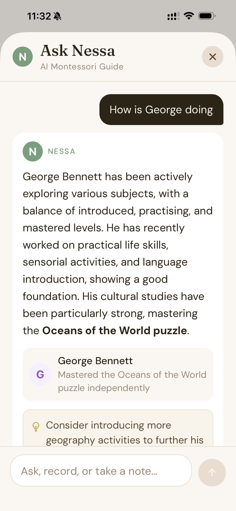 Ask Nessa AI assistant