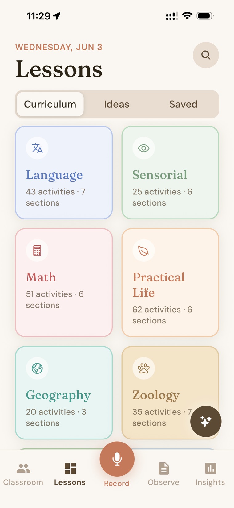 Nessa Montessori curriculum